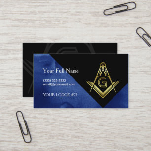 Utformning av Affärskortet Masonic Blå svart & Visitkort
