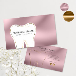 Utformning av Affärskortet Rosa och Guld för tandl Visitkort