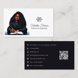 Utformning av Afro Black Woman Chef Visitkort