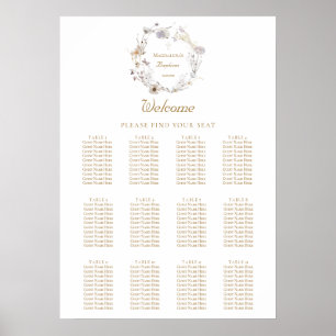 Utformning av ängsblommor Baptismsätesdiagram Poster