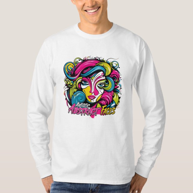 Utformning av ansikte-logotyp för konstnärlig Abst T Shirt (Framsida)