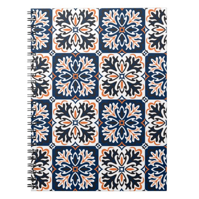 Utformning av azulejos keramiska plattor. Talavera Anteckningsbok (Framsidan)