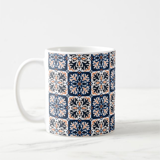Utformning av azulejos keramiska plattor. Talavera Kaffemugg (Vänster)