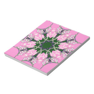 Utformning av Black and rosa Cute Blommigt Mode Anteckningsblock