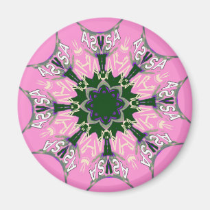 Utformning av Black and rosa Cute Blommigt Mode Magnet