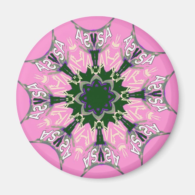 Utformning av Black and rosa Cute Blommigt Mode Magnet (Framsidan)