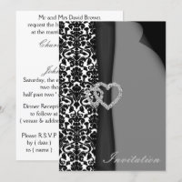Utformning av Black and White Damask FAUX-band med