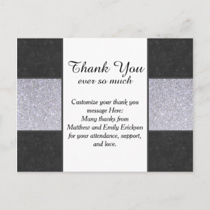 Utformning av Black Marble och Silver Glitter Vykort