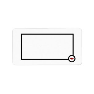 Utformning av Black & White Red Läppar Adressetikett