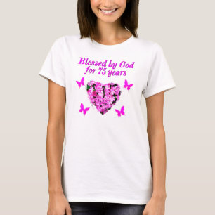 UTFORMNING AV BLESSED 75:E BIRTHDAY-BLOMMIGT TEE