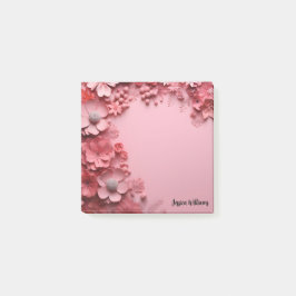 Utformning av Blommigt för söt Rosa på Rosans bakg Post-it Block