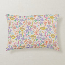 Utformning av blommigt med blommor och frukter. prydnadskudde