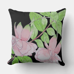 utformning av blommigt med rosa blommor kudde