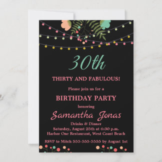 Utformning av Blommigten 30års födelsedag party Inbjudningar