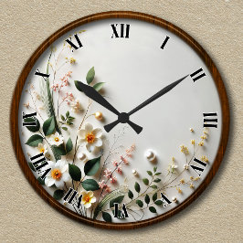 Utformning av Blommigten anpassade Elegant Rund Klocka