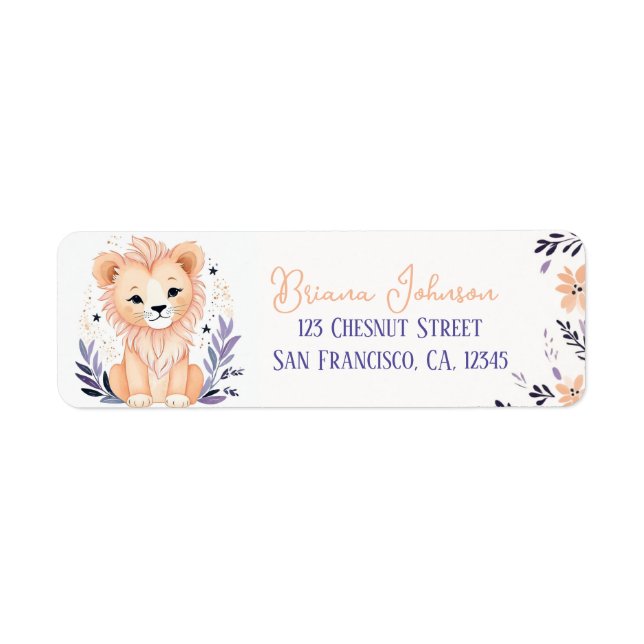 Utformning av Blommigten Baby Unge Boho - Returadr Returadress Etikett (Framsidan)