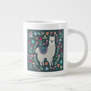 Utformning av Blommigten Cute Llama Jumbo Mugg