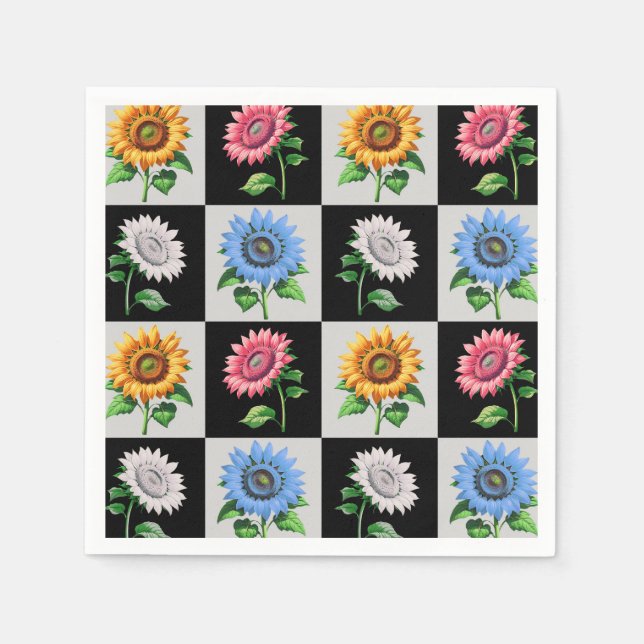 Utformning av Blommigten flerfärgad solrossolros Pappersservett (Framsidan)