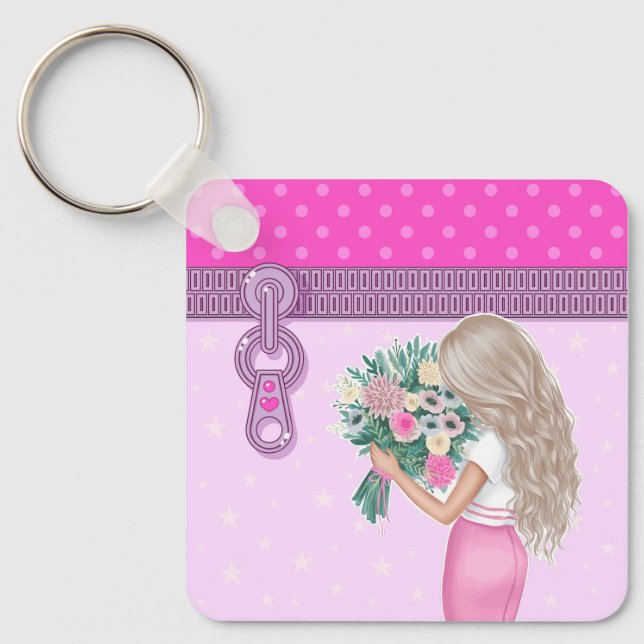 Utformning av blommigten för elegant av ljus- och  nyckelring (Framsida)