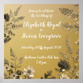 Utformning av Blommigten Guld Clear & Simple Light Poster