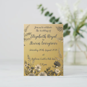 Utformning av Blommigten Guld Clear & Simple Light Vykort