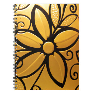 Utformning av Blommigten Radiant Golden Gult Anteckningsbok Med Spiral