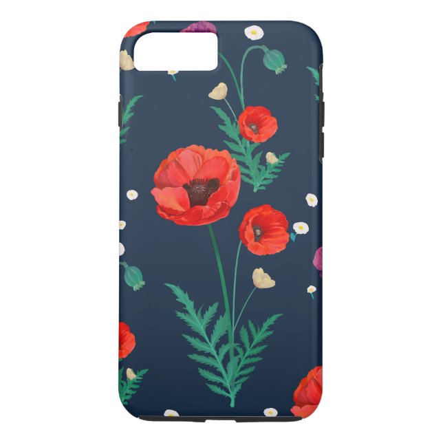 Utformning av Blommigten Red Poppy Case-Mate iPhone Skal (Baksida)
