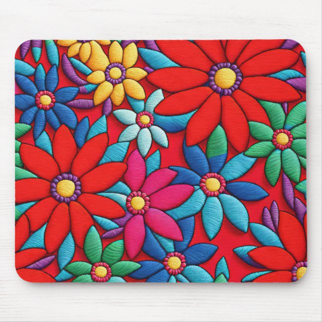 Utformning av broderade Daisy Musmatta (Framsidan)