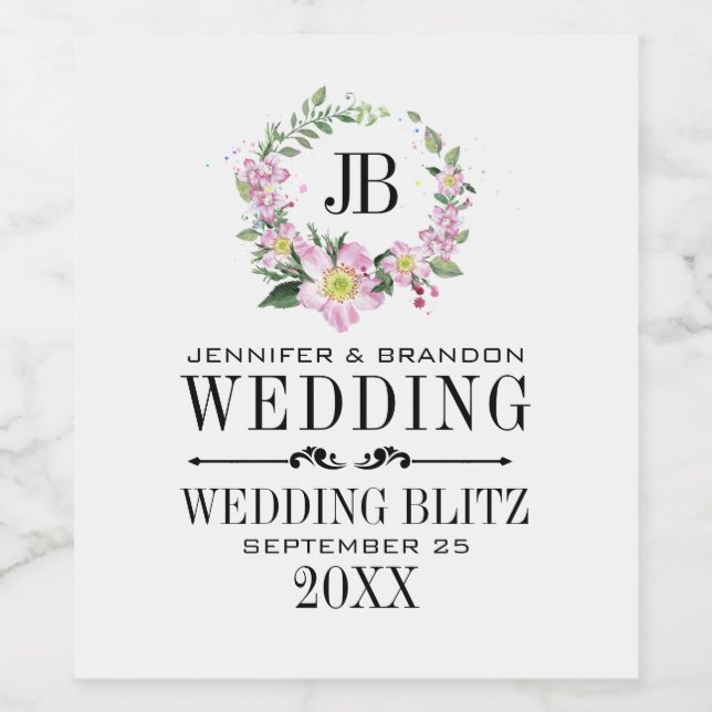 Utformning av Bröllop-märkning för utandningsetike Vinflaska Etikett (Singel etikett)