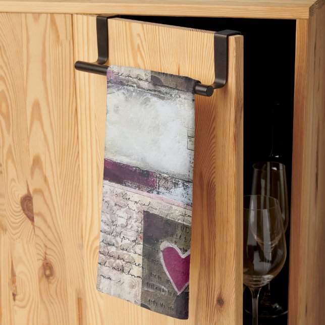 Utformning av Burgundi Valentiness Series 3 Kökshandduk (Thirds Fold)