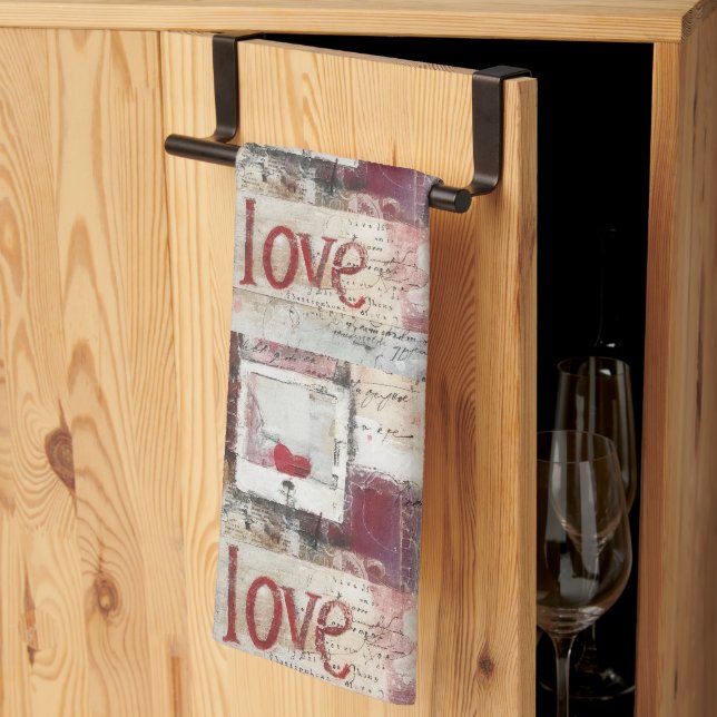 Utformning av Burgundi Valentiness Series 4 Kökshandduk (Thirds Fold)