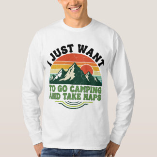 Utformning av camping och Naps Retro Mountain T Shirt