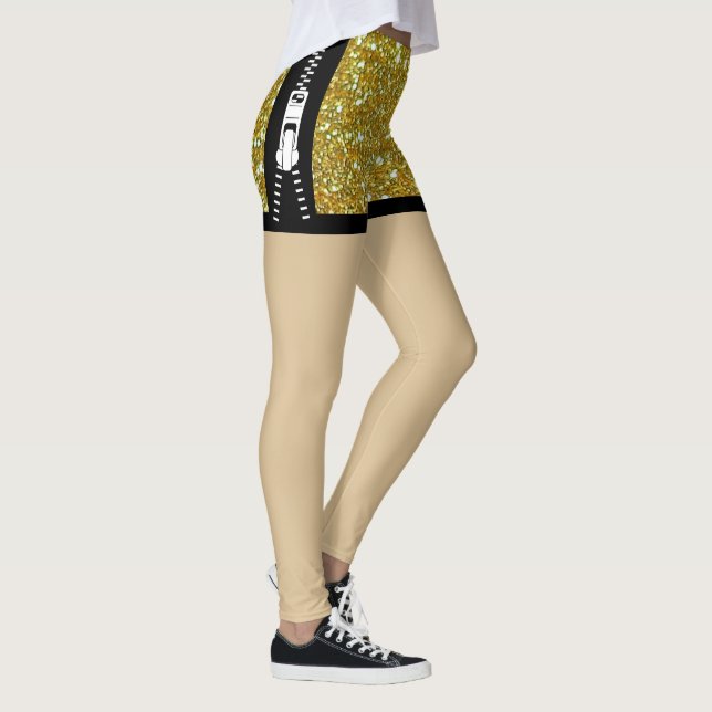 Utformning av Chicen Glitter gnistra - gyllene uni Leggings (Höger)