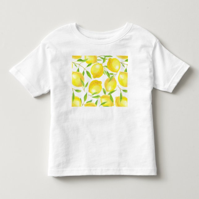 Utformning av citroner och löv mönster tee shirt (Framsida)