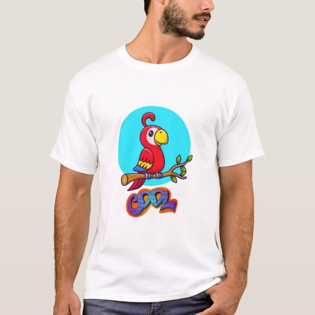 Utformning av coola parrot för bubbla t shirt (Framsida)
