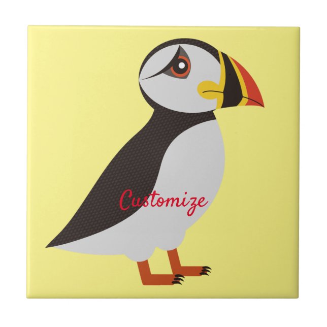 Utformning av Cute Atlantic puffin Thunder_Cove Kakelplatta (Framsidan)