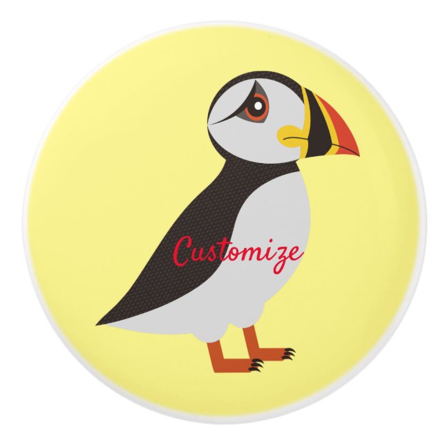 Utformning av Cute Atlantic puffin Thunder_Cove Knopp (Framsidan)