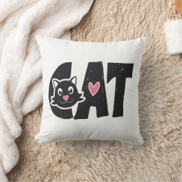 Utformning av Cute Black Cat Typography Kudde