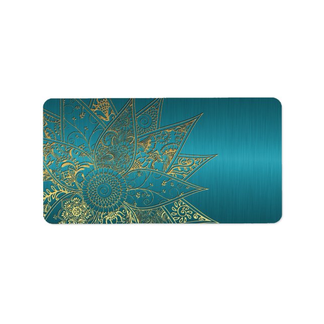 Utformning av Cute Blhenna hand plockade Adressetikett (Framsidan)