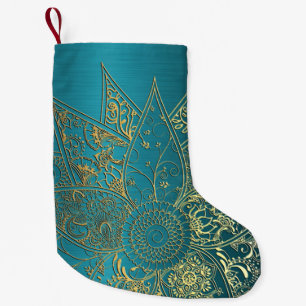 Utformning av Cute Blhenna hand plockade Liten Julstrumpa