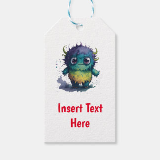 Utformning av Cute but Scary Tecknad Monster Presentetikett