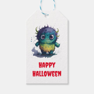 Utformning av Cute but Scary Tecknad Monster Presentetikett