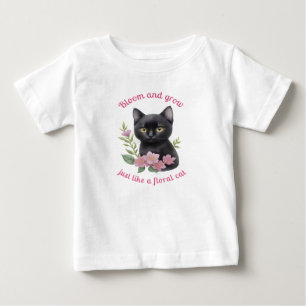 Utformning av Cute Cat-Blommigt, blomma och växa T Shirt