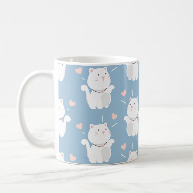 Utformning av Cute cat mönster Kaffemugg (Vänster)