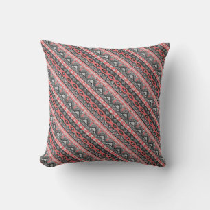 Utformning av Cute grått Red aztec mönster Kudde