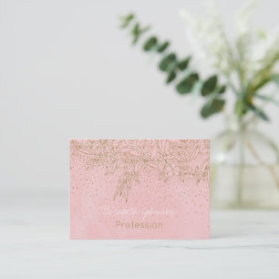 Utformning av Cute Guld Blommigt Doodles & Conetti Visitkort