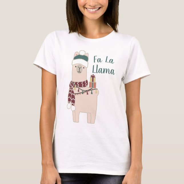Utformning av Cute helgdag Fa La Llama T Shirt (Framsida)