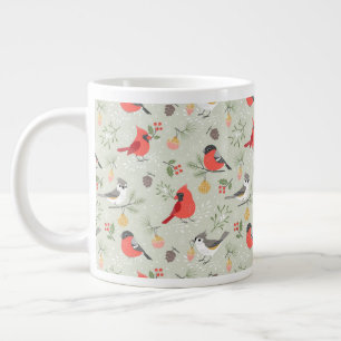 Utformning av Cute-julfågel Mönster Helgdag Jumbo Mugg