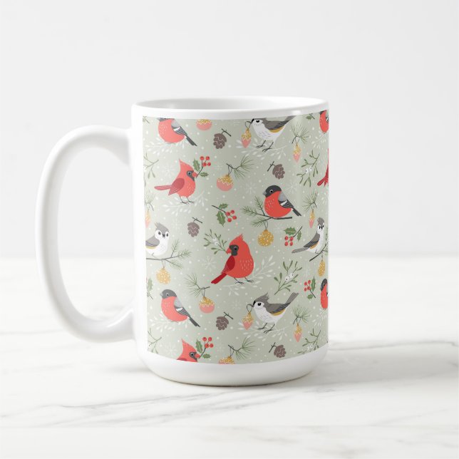 Utformning av Cute-julfågel Mönster Helgdag Kaffemugg (Vänster)