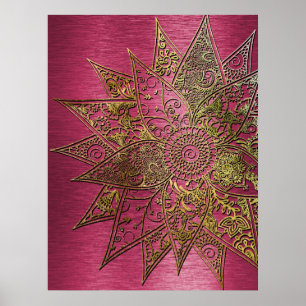Utformning av Cute trendig henna hand plockade Poster